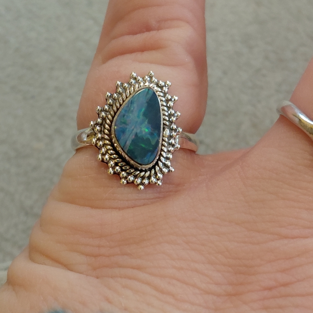 Australian Opal Silver Ring - Picture 9 of 13